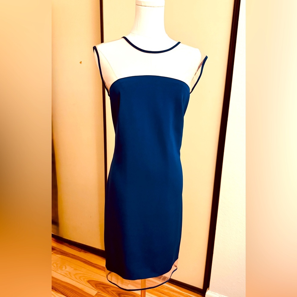 Nha Bhanh cocktail dress with sheer/illusion  yoke and hem. Size 10